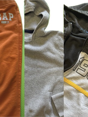 GAP и Mothercare комплект детски дрехи с долнище на анцуг и 2 суитшърта с качулка, 4-5 г.