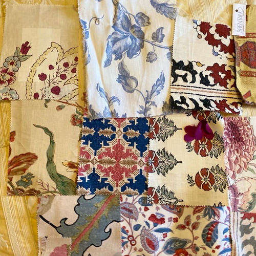 Collection of upholstery fabric remnants like new