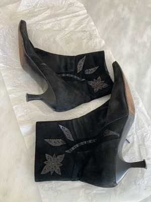 Vavoulas ankle boots used, black, size 37, leather and suede
