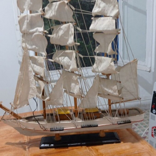 Handmade wooden ship model, 0.50m height