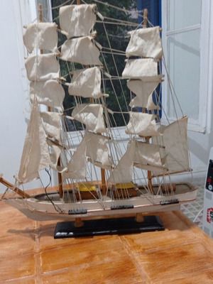 Handmade wooden ship model, 0.50m height