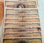 Lot of 50 authentic Greek banknotes used, 1935-1944 interwar and occupation period