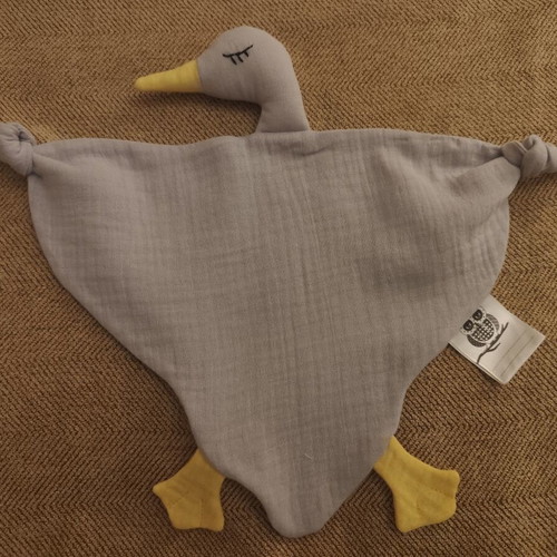 Baby comfort cloth, 100% cotton double gauze, light grey
