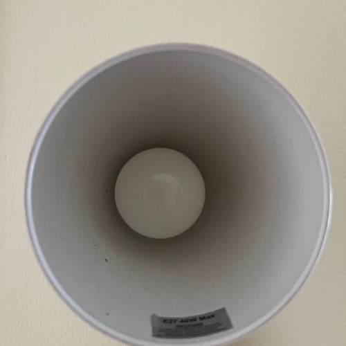 White desk lamp with metal arm, like new