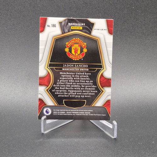 2022 Panini Select Premier League Mezzanine Pink Ice Prizm Jadon Sancho #186 Manchester United card
