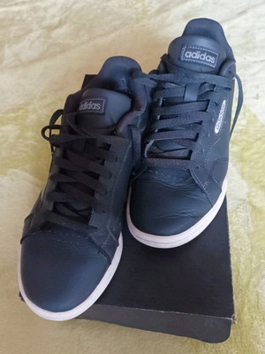 Adidas leather sneakers used, size 38, black