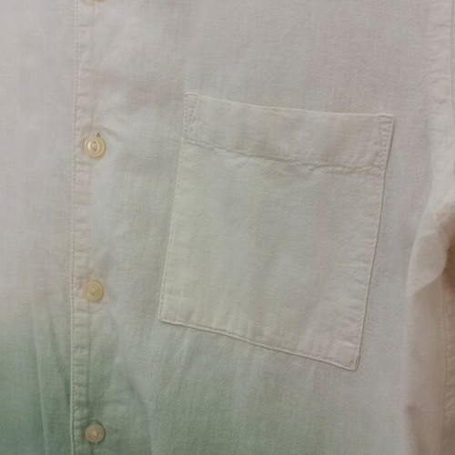 Sfera short-sleeve men's shirt small like new, cotton-linen, white-green