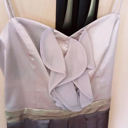 Raxevsky evening dress used, satin fabric with belt