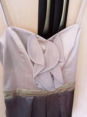 Raxevsky evening dress used, satin fabric with belt