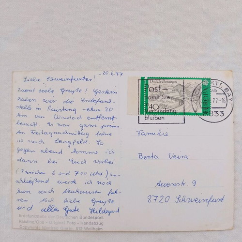Postcard used, mailed from Germany