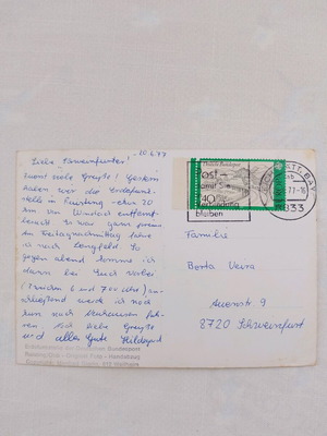 Postcard used, mailed from Germany