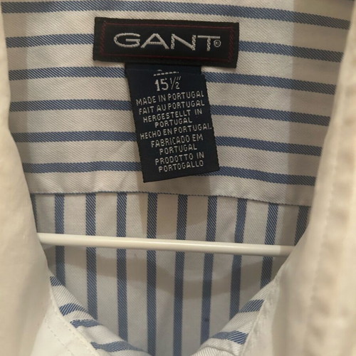 Gant shirt used, white and blue, sizes M and L