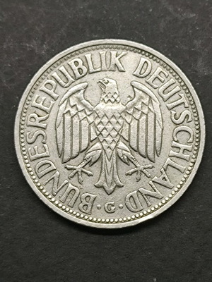 Coin 1 Mark 1950 Germany used, edition G