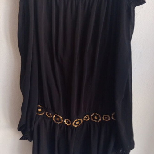 Boho blouse dresses set of 2, new, fuchsia embroidered and black off-the-shoulder tunic