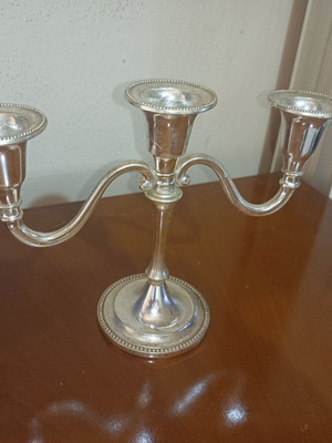 Vintage three-arm decorative candlestick 14 cm like new