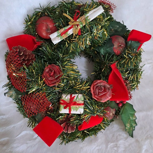 Christmas wreath set of 4 like new, diameter 24 cm