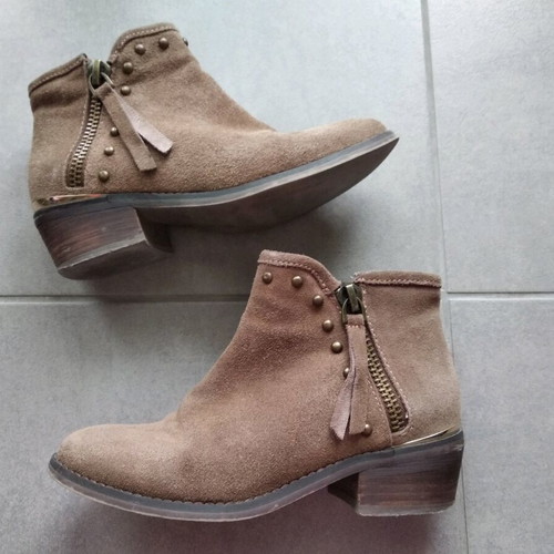 Sonnax suede ankle boots used, beige, size 36, 4 cm heel