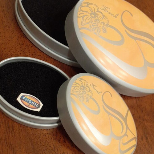 Fossil storage boxes like new, set of 2, Art Nouveau design