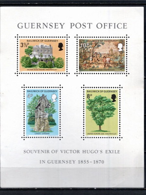 Guernsey 1975 block γραμματοσήμων The exile of Victor Hugo καινούργιο