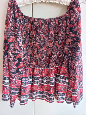 Blouse with bell sleeves like new, multicolor, size XL