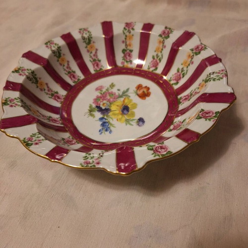Meissen porcelain bowl 24×6 cm like new with bright painted colors