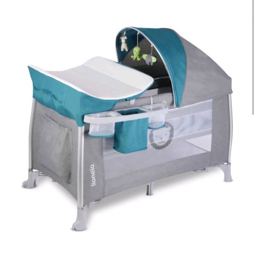 Lionelo Simon 2.0 playpen used 2-in-1 with carousel and mosquito net