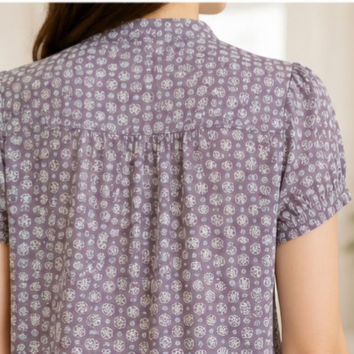 Women's short-sleeve shirt like new, beige-ochre, breathable design