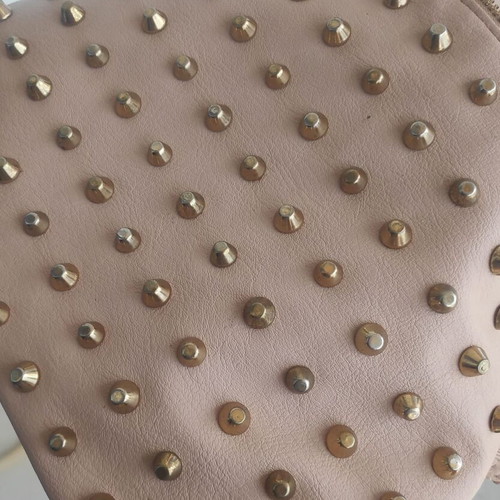Atmosphere Beige Nude Handbag like new with gold studs and tassel