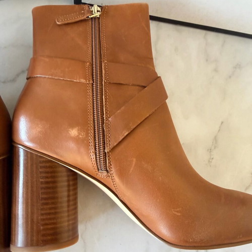 Nine West Women's Brown Leather Ankle Boots Size 39 used