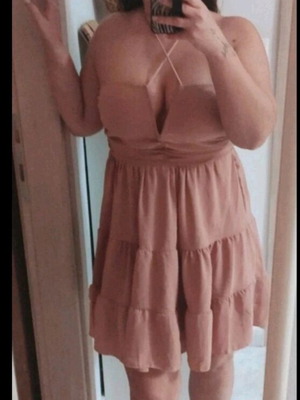 Dress dusty pink with cups like new, size M