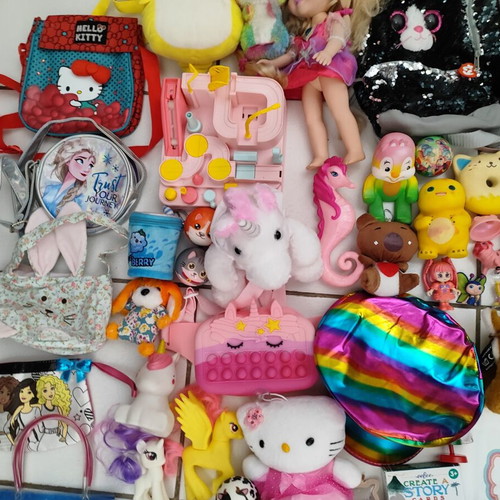 Girls' toys used, plush bags, dolls, parts and accessories set