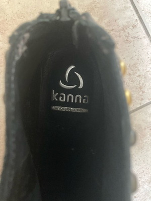 Leather ankle boots used size 38 Kanna metallic color with studs