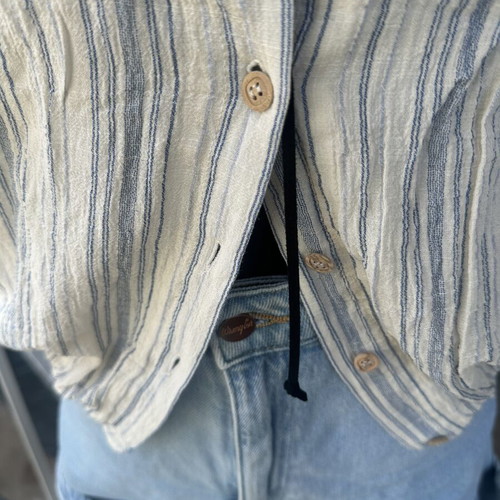 Zara striped shirt, white and blue