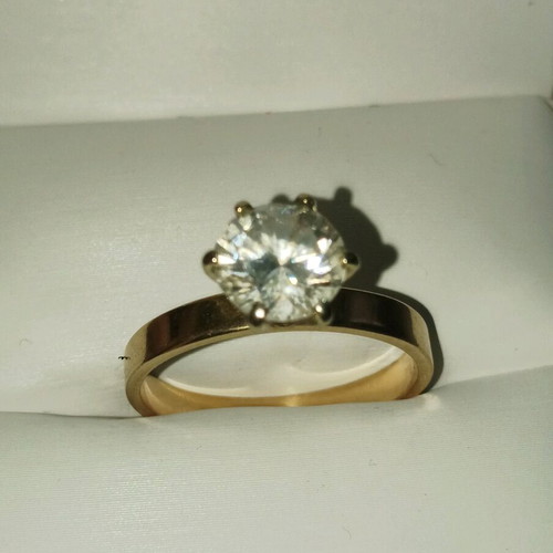 14K Gold Solitaire Ring Used