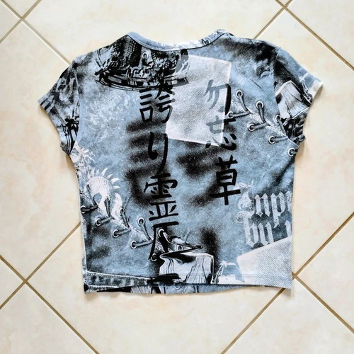 Bershka Japan Style Printed Crop Top, Size S