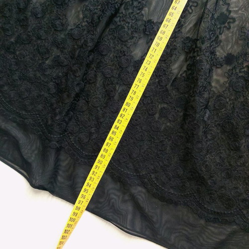 Sisley maxi skirt with tulle and embroidery like new, size small/medium, black