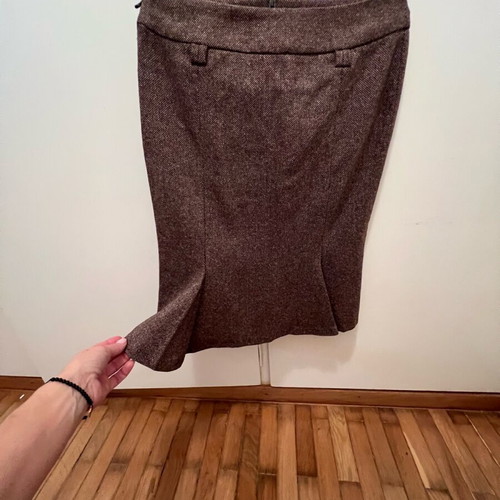 Wool skirt Zara new, knee-length, brown, size S