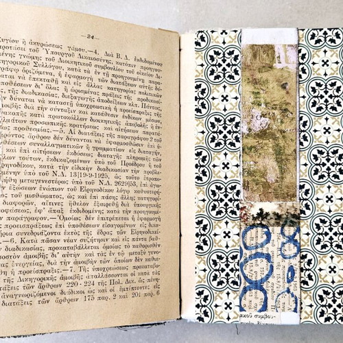 Artistic handmade book used with 88 pages