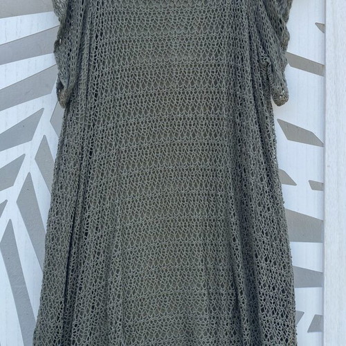 Attrattivo summer dress, khaki, short with net overlay