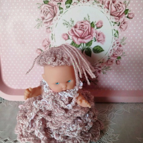Doll with Handmade Dress and Hat New