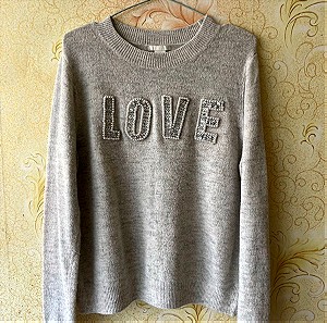 H&M LOVE πουλόβερ με μαργαριτάρια και πούλιες Μέγεθος S