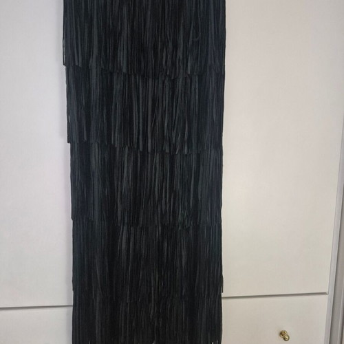 Elastic skirt with fringes new, black, size M