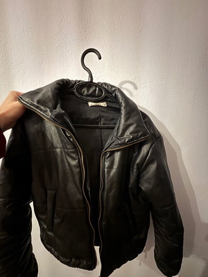 Anel bomber jacket used, black, size S with minor neck tear