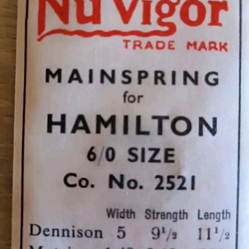 Watch mainsprings for Waltham and Hamilton, pack of 20, New Old Stock