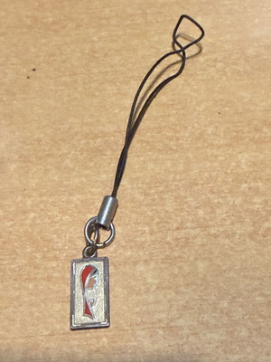 Silver Panagitsa pendant like new, red and silver