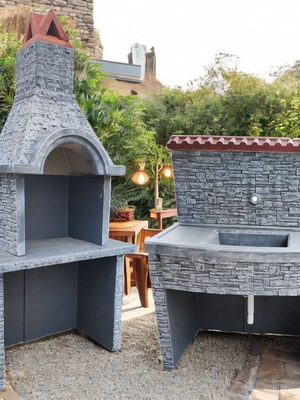 Vanessa Outdoor Summer Kitchen Concrete Barbecue with Sink
