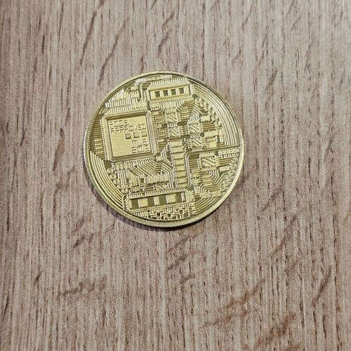 Bitcoin coin new, souvenir collectible, gold and silver plated