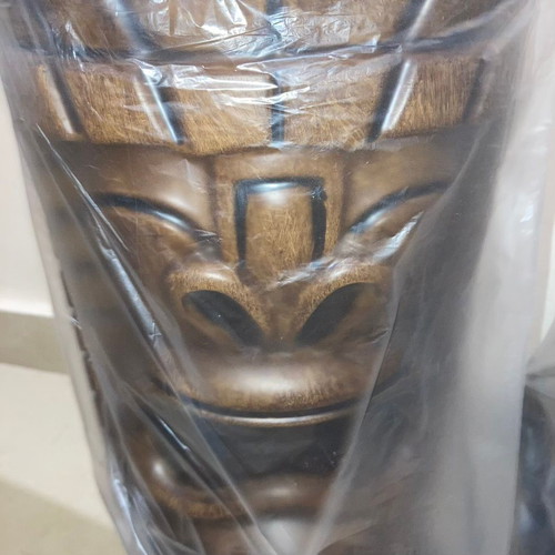 TikiToonz 8Ω 10-80W floor speakers new with carved Tiki designs