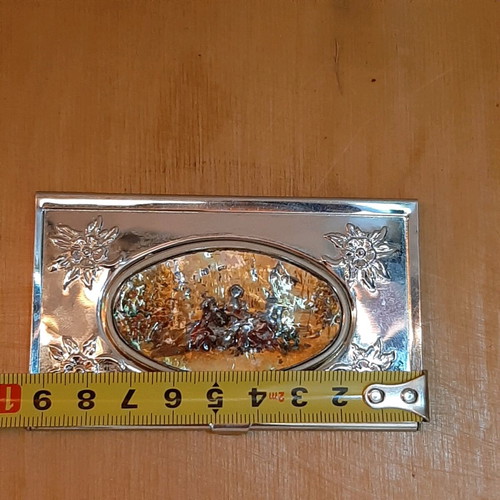 Vintage luxury Italian card holder like new with handmade painting
