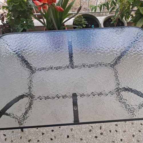 Σετ τραπέζι και 2 καρέκλες για βεράντα σχεδόν καινούργιο, ματ σκούρο γκρι